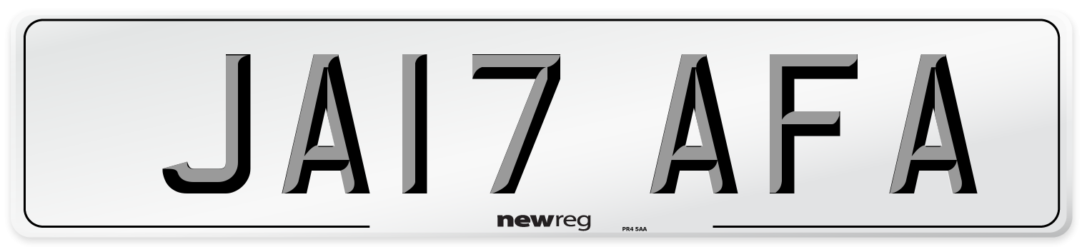 JA17 AFA Number Plate from New Reg